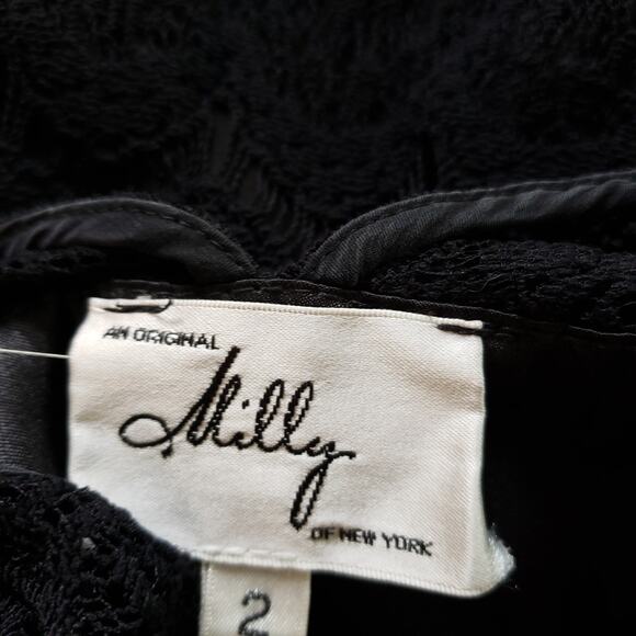 Milly of New York Lace Silk Long Sleeve Dress Shift Dress Women 2 - Picture 10 of 13